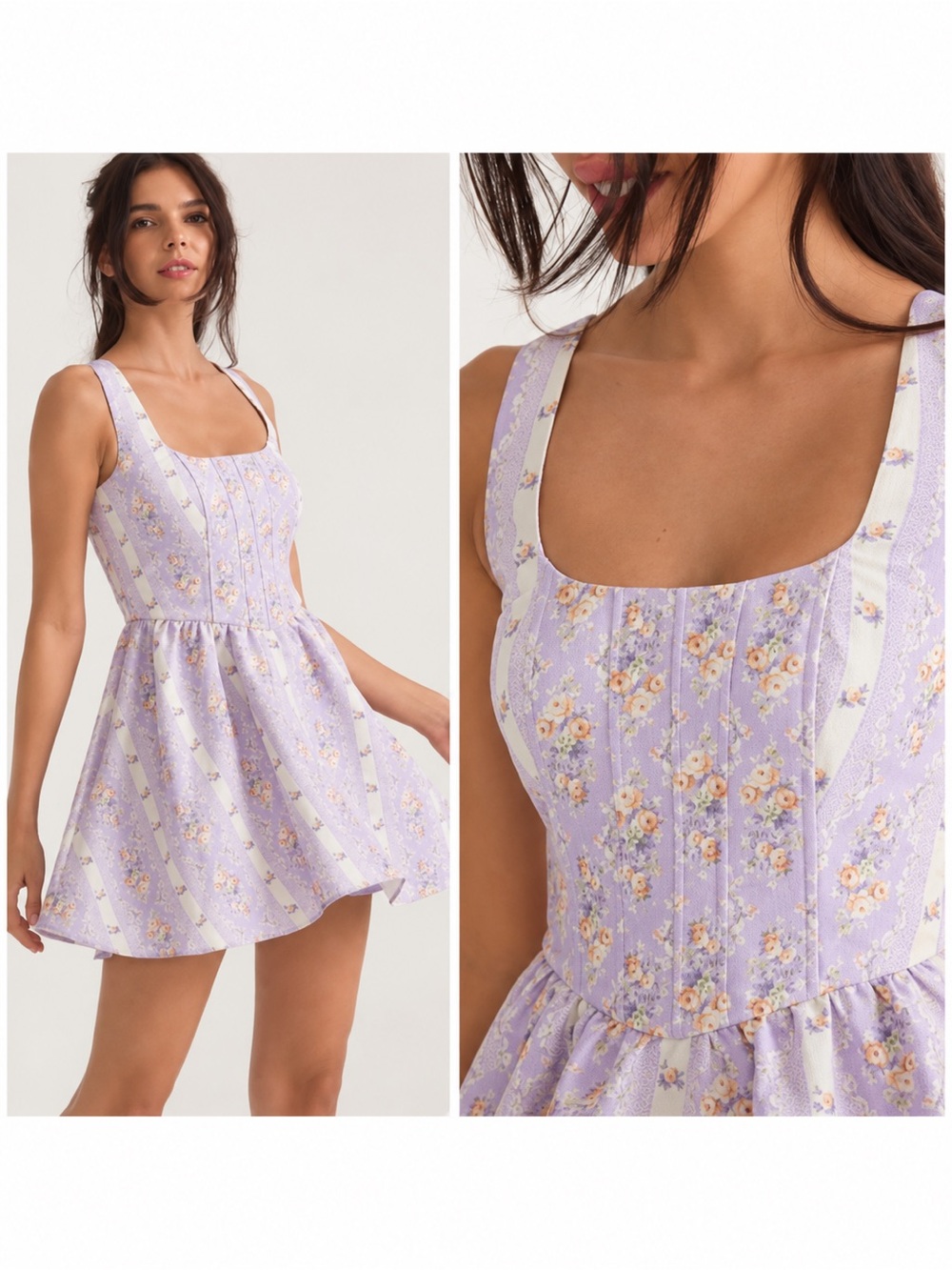 LoveShackFancy Zane Mini Dress in Lavander